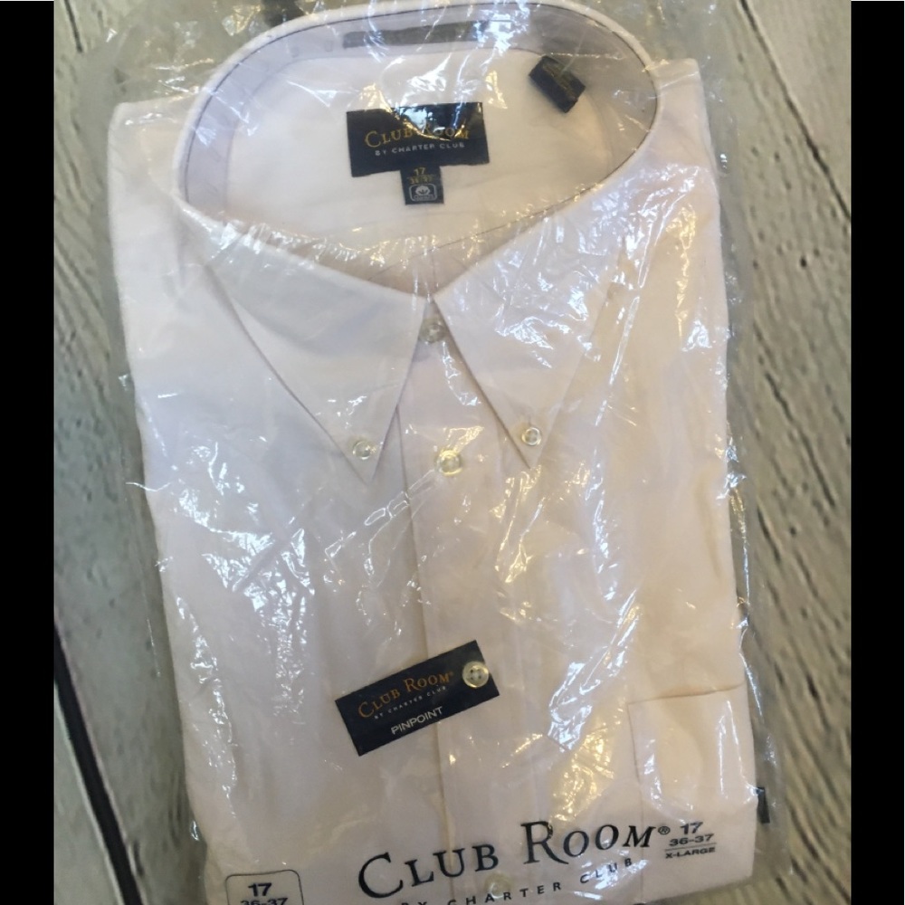 NWT - Men’s Charter Club White Shirt 17, 36/37